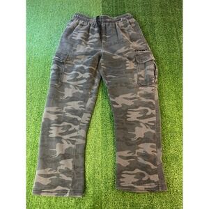 AND1 Men Activewear Pants MD Gray Cargo Camouflage Sweatpants Baggy Y2K